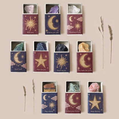 Celestial Crystal Matchbox Gift | Natural Crystal | Cracker Filler
