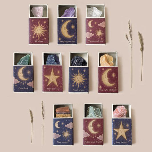 Celestial Crystal Matchbox Gift | Natural Crystal | Cracker Filler