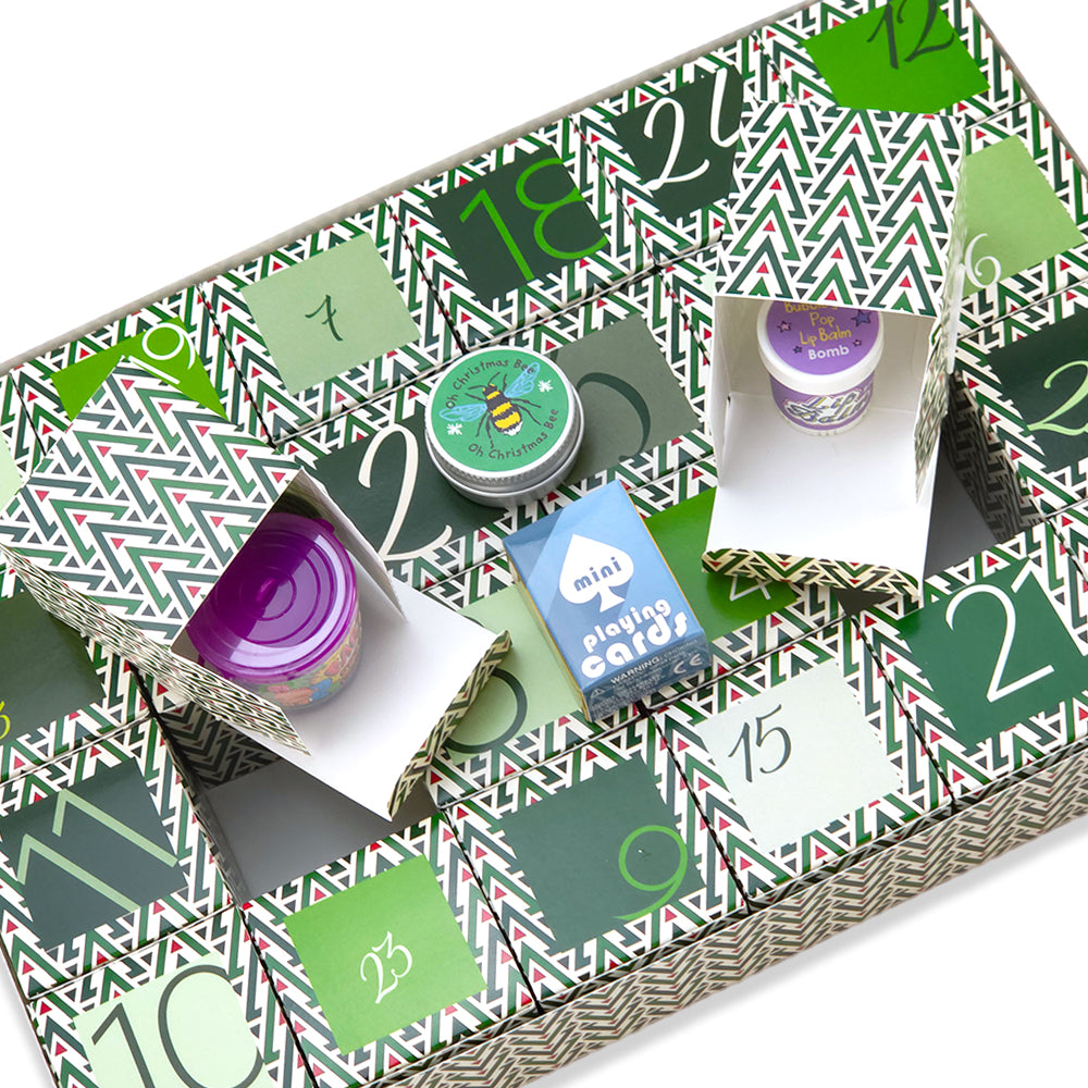 Advent Calendar Making Kit | 24 Cube Boxes & Outer Box | Christmas Tree Wave