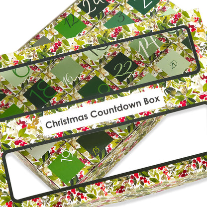 Advent Calendar Making Kit | 24 Cube Boxes & Outer Box | Watercolour Berries