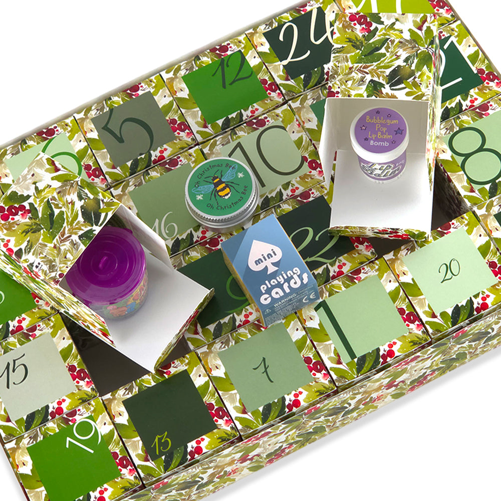 Advent Calendar Making Kit | 24 Cube Boxes & Outer Box | Watercolour Berries