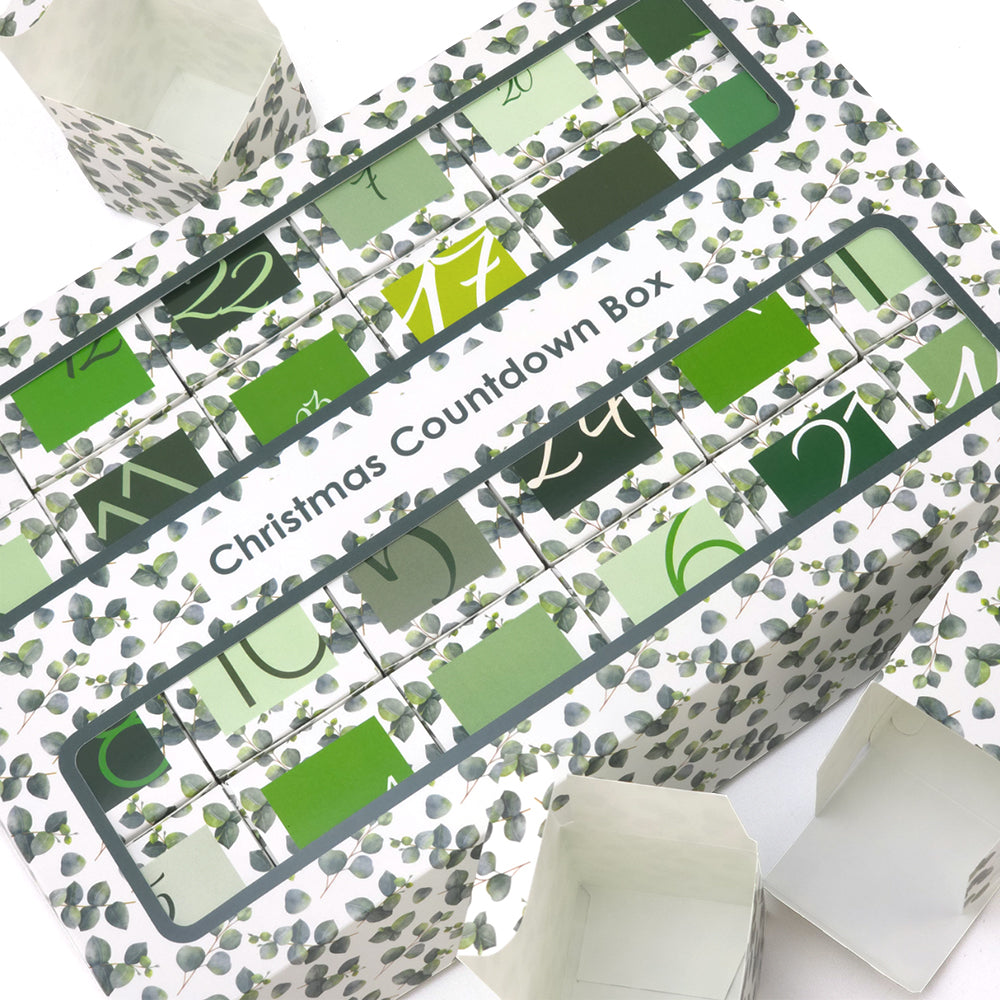 Advent Calendar Making Kit | Cube or Soap Box Style | Watercolour Eucalyptus