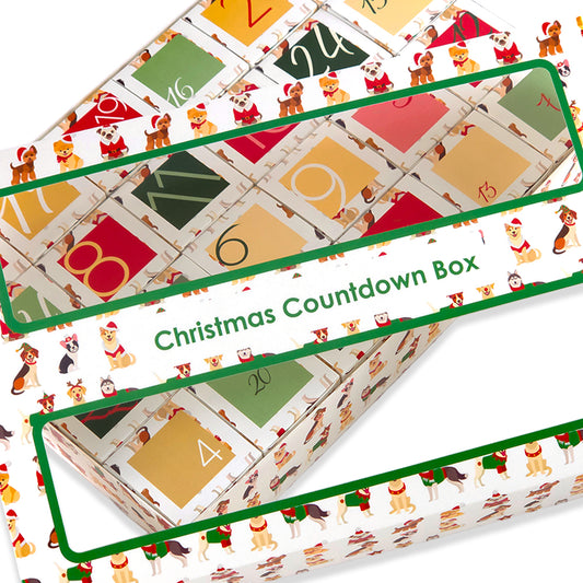 Advent Calendar Making Kit | 24 Cube Boxes & Outer Box | Christmas Dogs