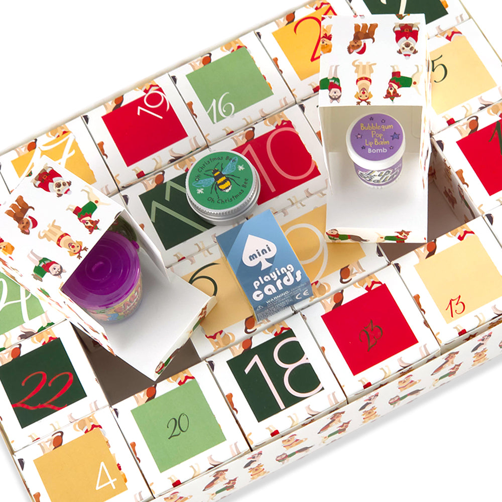 Advent Calendar Making Kit | 24 Cube Boxes & Outer Box | Christmas Dogs