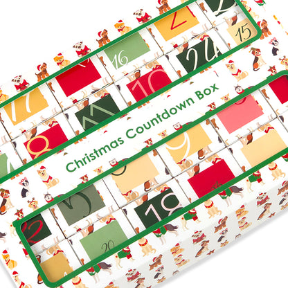 Advent Calendar Making Kit | 24 Cube Boxes & Outer Box | Christmas Dogs