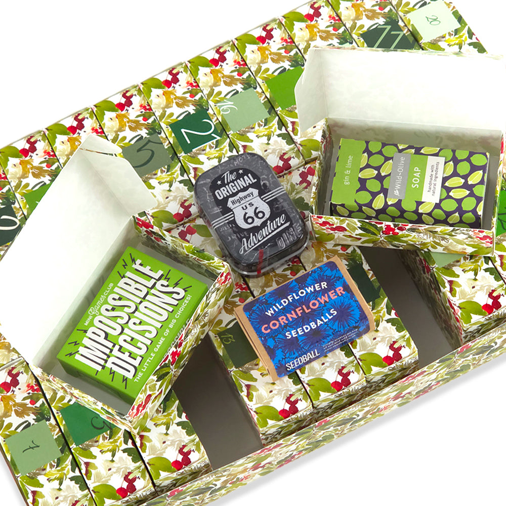 Advent Calendar Making Kit | 25 Soap Boxes & Outer Box | Watercolour Berries