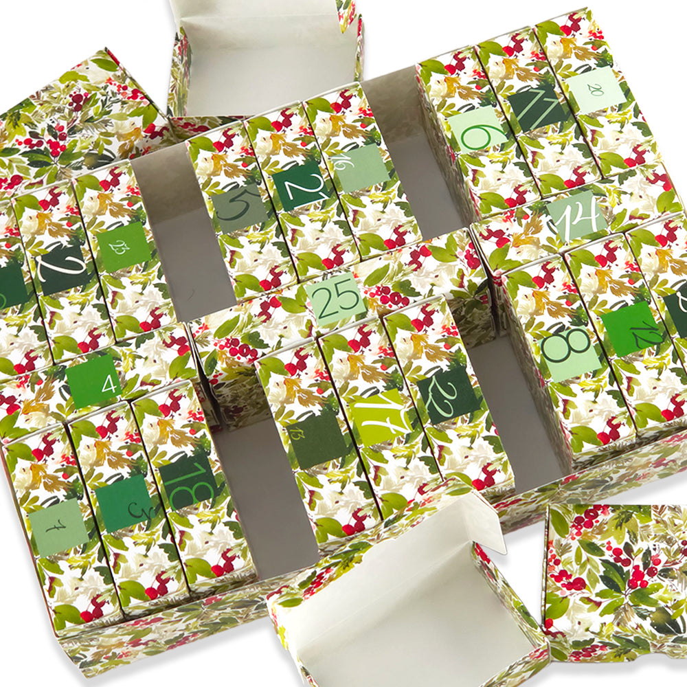 Advent Calendar Making Kit | 25 Soap Boxes & Outer Box | Watercolour Berries