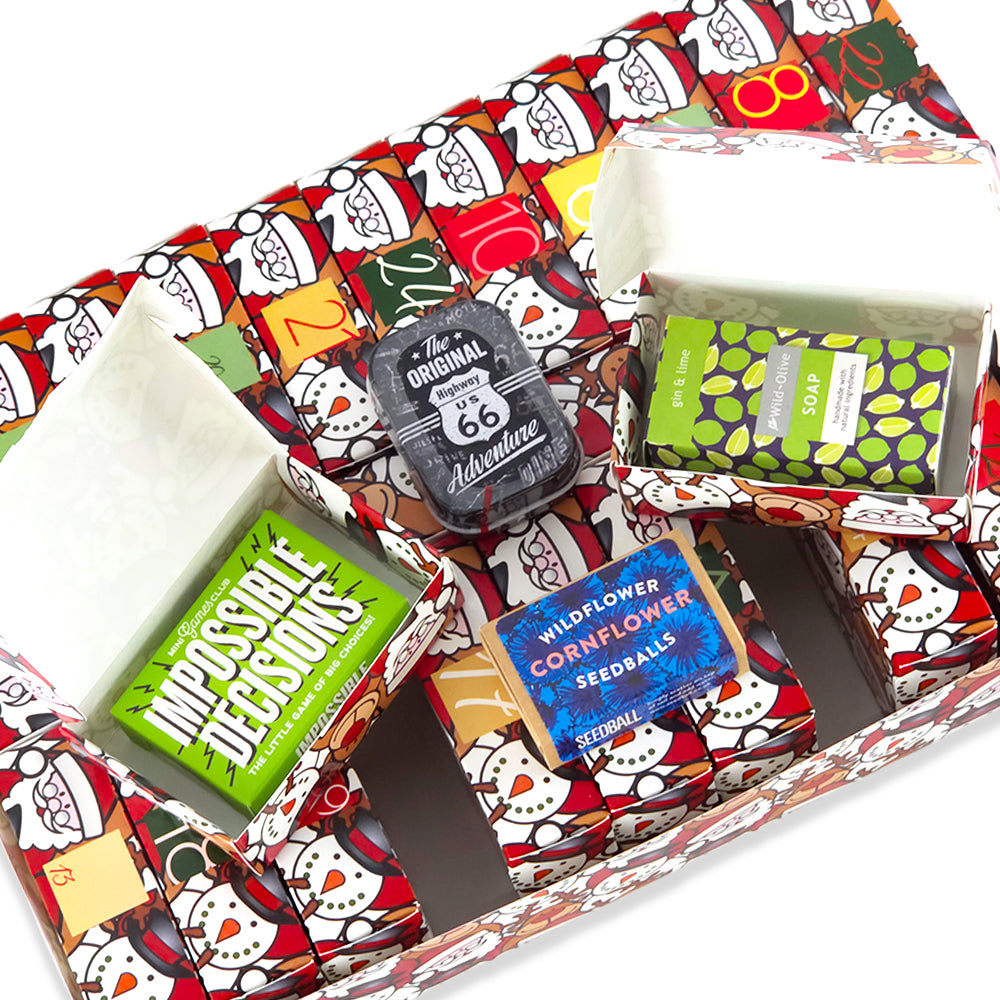Advent Calendar Making Kit | 25 Soap Boxes & Outer Box | Christmas Character