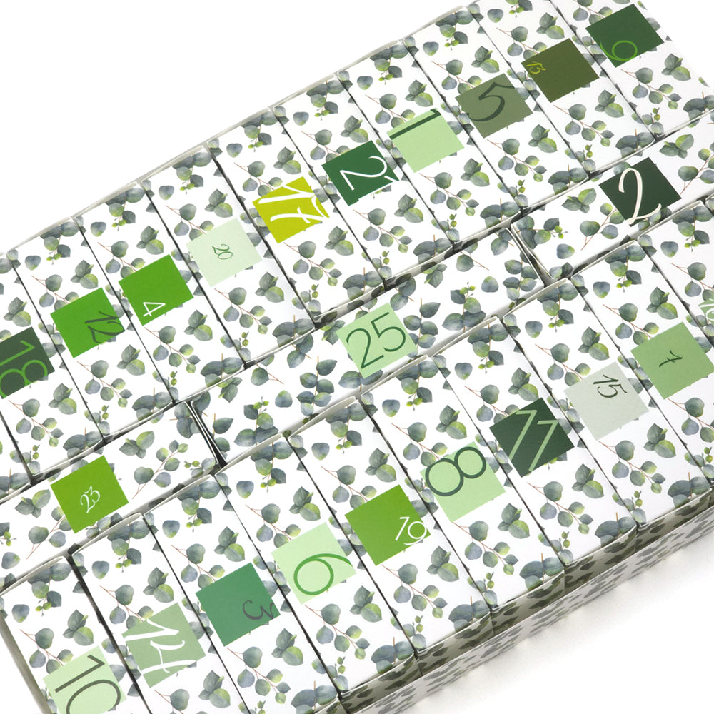 Advent Calendar Making Kit | Cube or Soap Box Style | Watercolour Eucalyptus