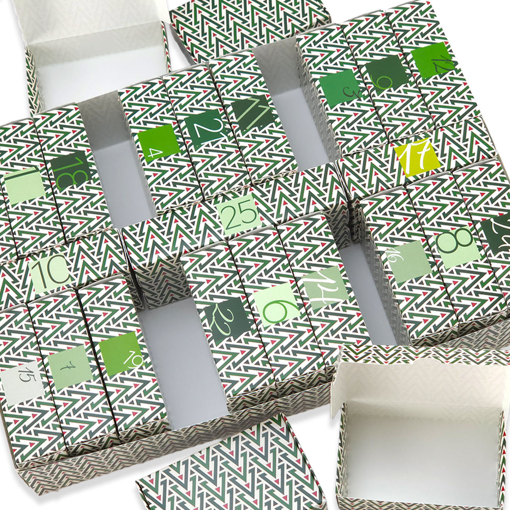 Advent Calendar Making Kit | 25 Soap Boxes & Outer Box | Geometric Christmas