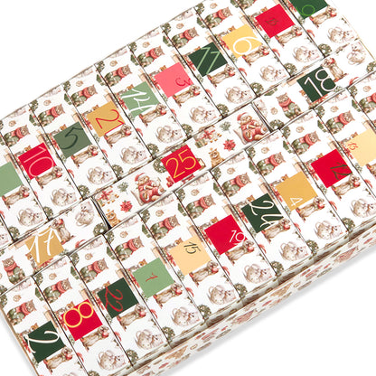 Advent Calendar Making Kit | 25 Soap Boxes & Outer Box | Cute Christmas Cats