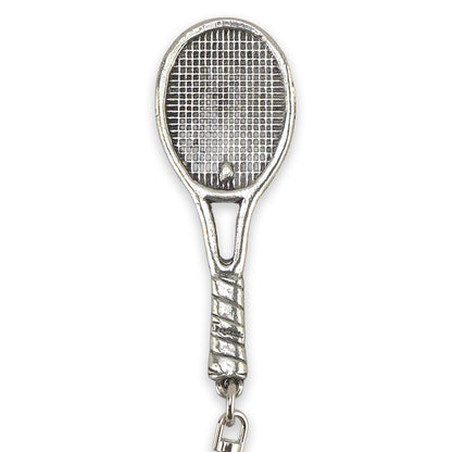 Tennis Racket | Chunky English Pewter 3D Keyring | Little Gift | Cracker Filler