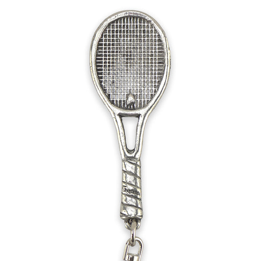 Tennis Racket | Chunky English Pewter 3D Keyring | Little Gift | Cracker Filler
