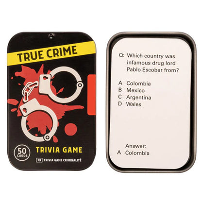 True Crime Trivia | Gift in a Tin | Little Gift | Cracker Filler