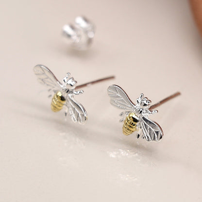 Bee Stud Earrings | Sterling Silver/Gold Plating | Mini Gift | Cracker Filler