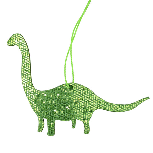 NEW - Green Holographic Brontosaurus | Dinosaur Christmas Tree Decoration