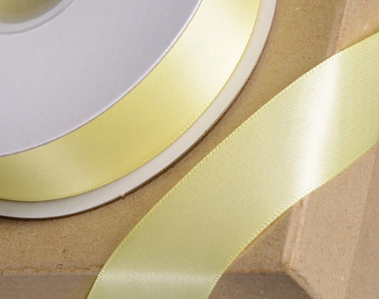 25m Yellow 15mm Wide Satin Ribbon for Crafts