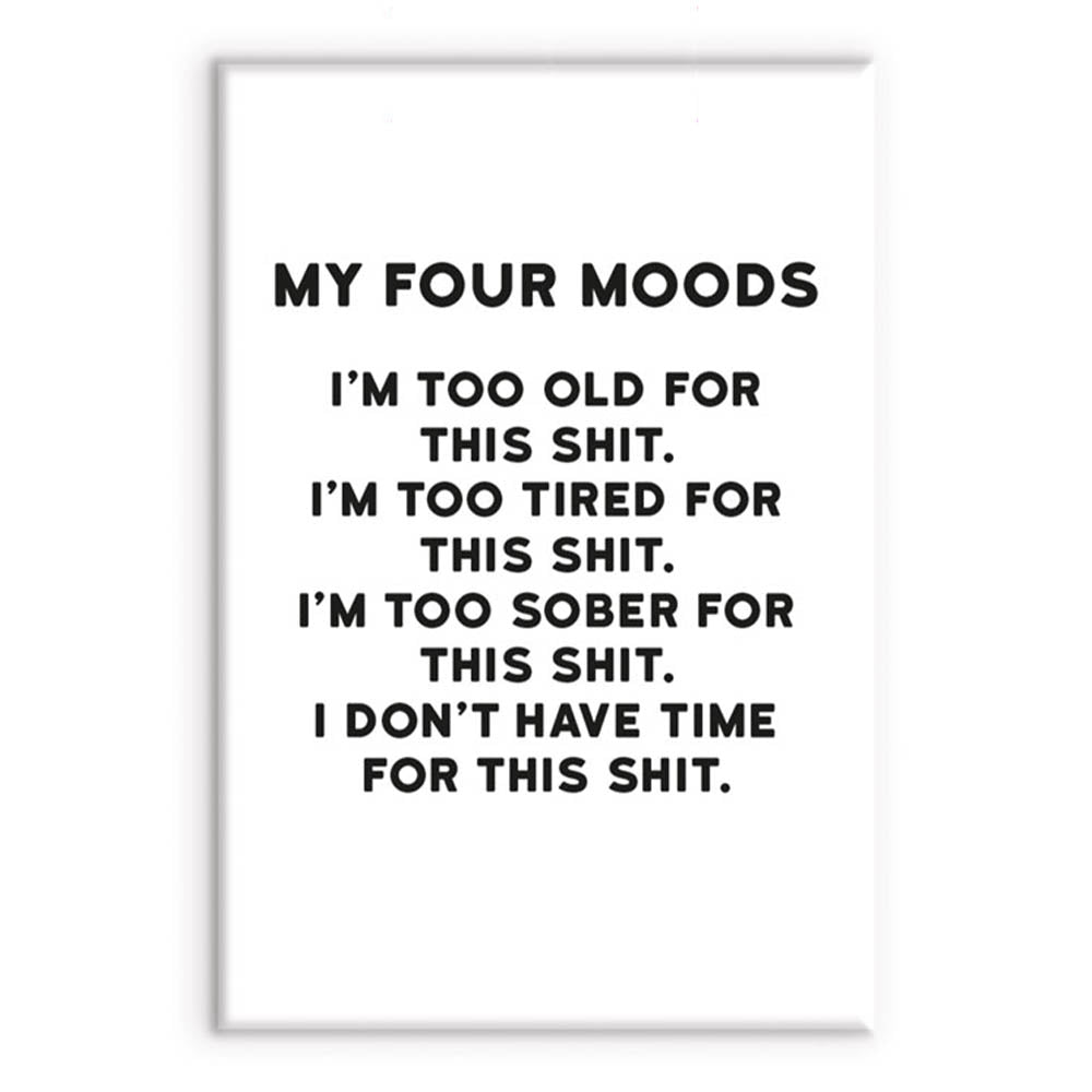 My Four Moods | Funny Magnet | Little Gift | Cracker Filler
