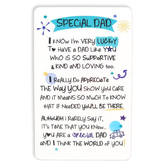 Special Dad | Mini Keepsake Card With Verse | Little Gift | Cracker Filler