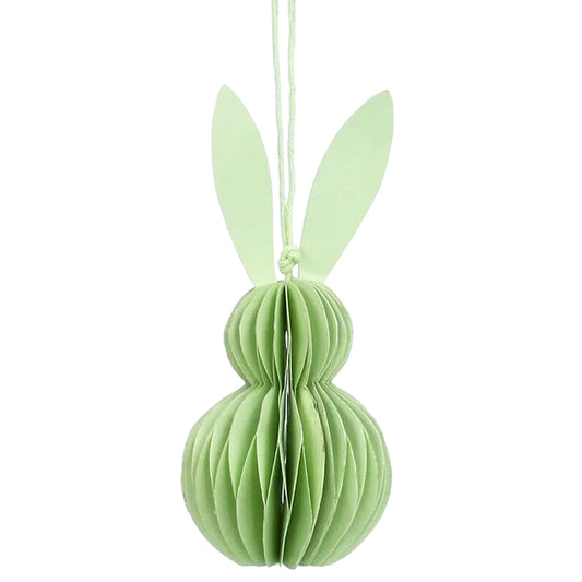 Pastel Green Easter Bunny | 12cm | Honeycomb Paper Hanging Decoration