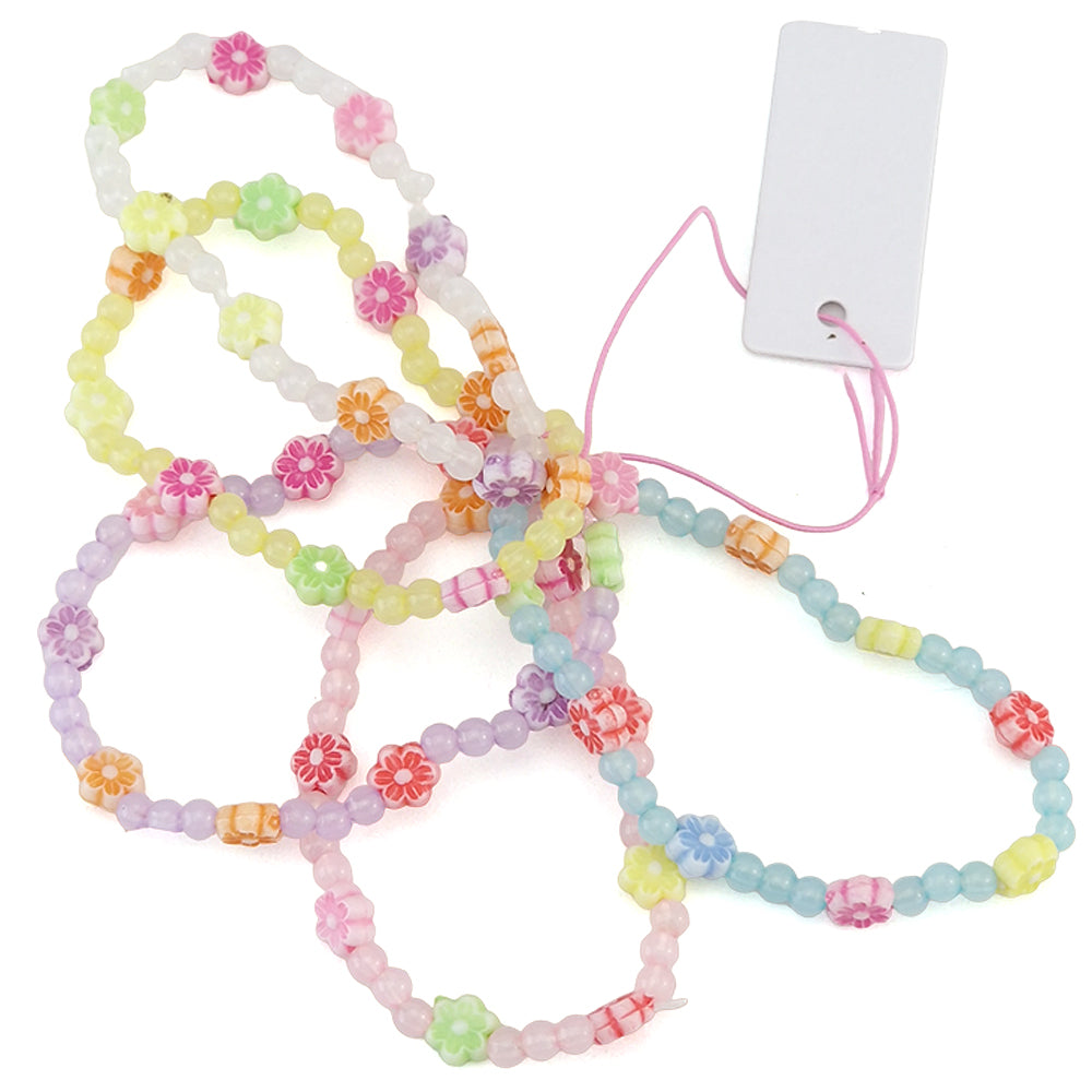 Flower Bead Bracelets for Girls | Bundle of 5 | Mini Gift | Cracker Filler