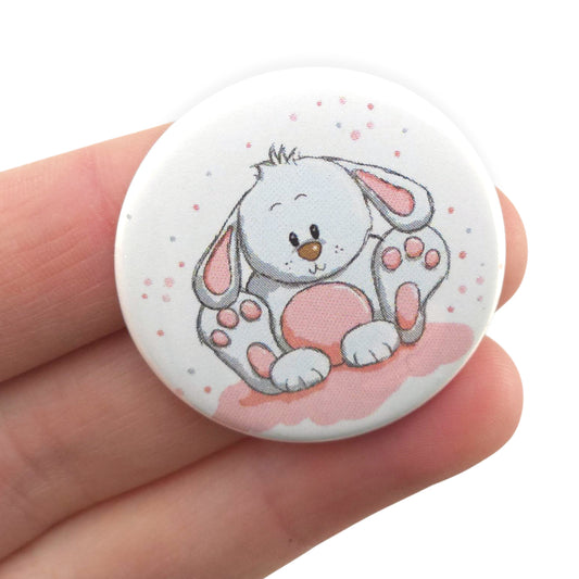 Cute Easter Bunny | 38mm Button Pin Badge | Mini Gift | Cracker Filler