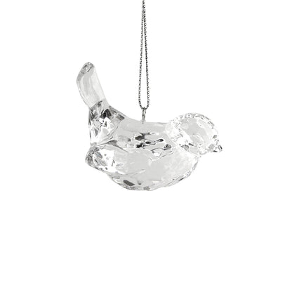 6cm Crystal Effect Bird or Robin Christmas Tree Bauble Ornament | Gisela Graham