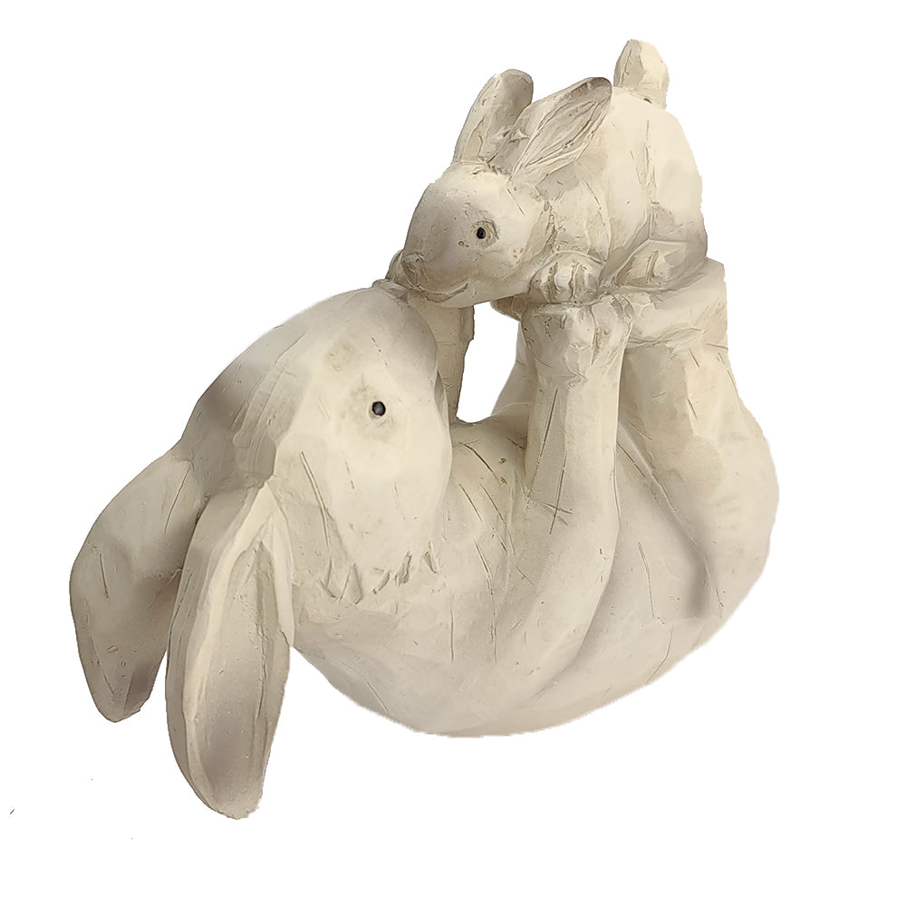 Mother & Baby Hare Ornament - 17cm | Easter Home Decoration