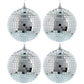 10cm Mirror Balls | Pack of 4 | Christmas Tree Decoration Bauble | Glitter Ball