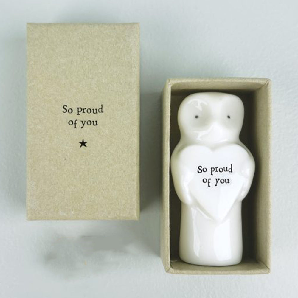 So Proud of You | Porcelain Owl & Heart | Little Gift | Cracker Filler