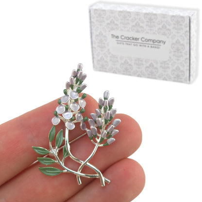 Pretty Wisteria Brooch | Silver Plated | Little Gift for Ladies | Cracker Filler
