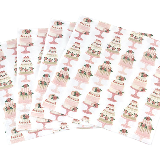 Pink Afternoon Tea & Cake Print Table Napkins | 20pk 3ply