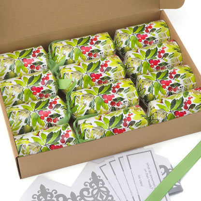 Watercolour Berries | 4 or 6 Ready to Fill Christmas Crackers | Just Add Gifts