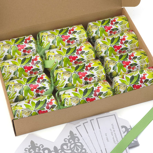 Watercolour Berries | 4 or 6 Ready to Fill Christmas Crackers | Just Add Gifts