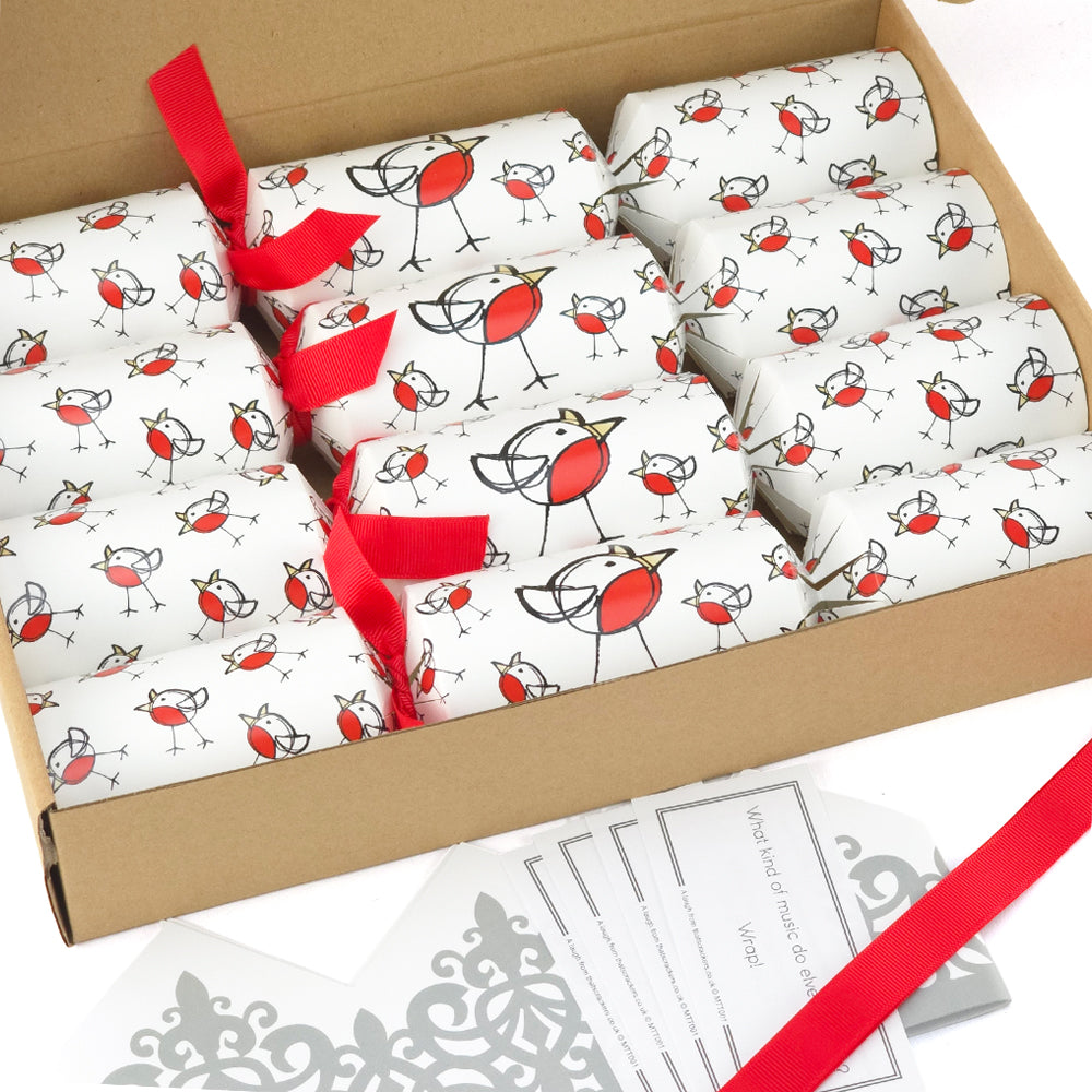 Chirpy Robin | 4 or 6 Ready to Fill Christmas Crackers | Just Add Gifts