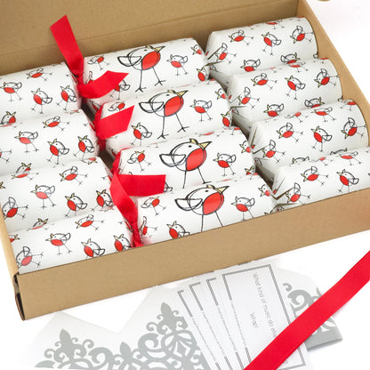 Chirpy Robin | 4 or 6 Ready to Fill Christmas Crackers | Just Add Gifts