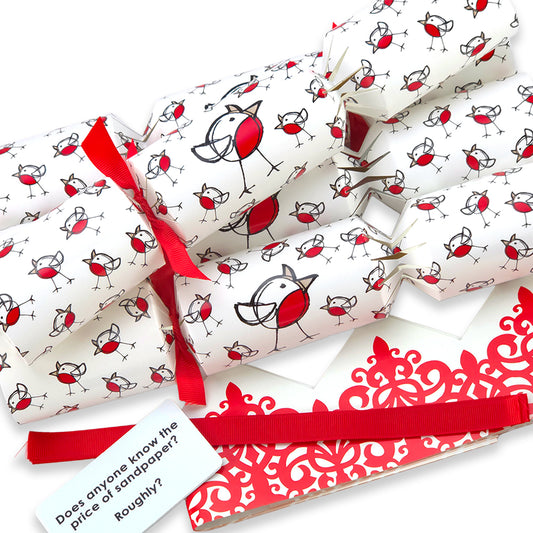 Chirpy Robin | 4 or 6 Ready to Fill Christmas Crackers | Just Add Gifts