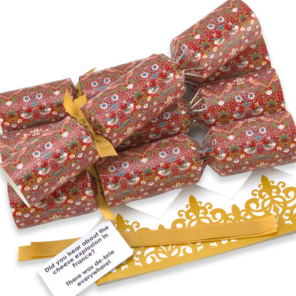 Red Strawberry Thief | 4 or 6 Ready to Fill Christmas Crackers | Just Add Gifts