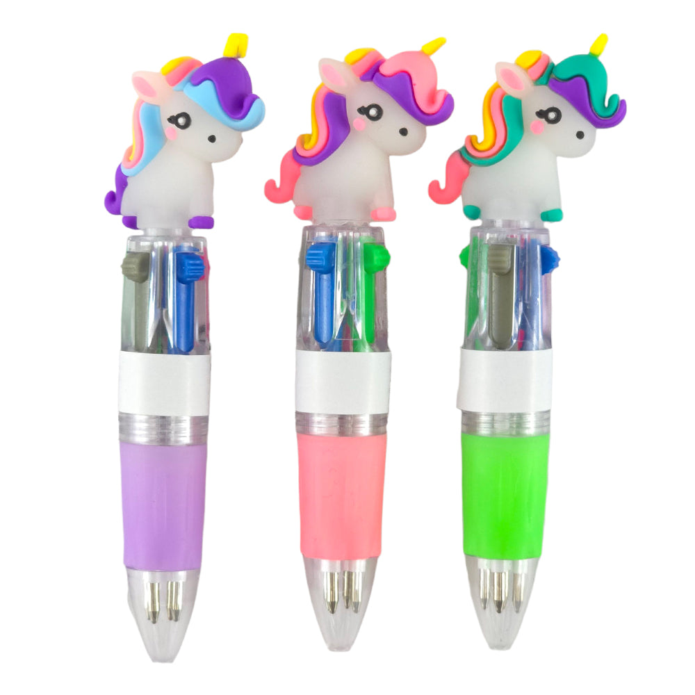 Unicorn | Mini 4 Colour Pen for Kids | Single | Party Bag Gift | Cracker Filler