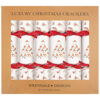Christmas Robins | 6 Wrendale Designs Crackers | Wooden Ornament Gifts
