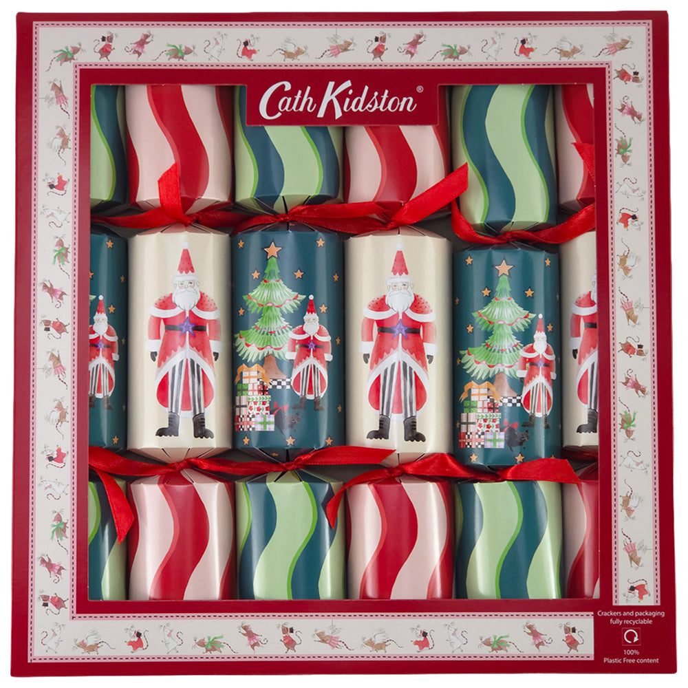 Santa Fun Stripe | 6 Cath Kidston Christmas Crackers | Plastic Free Gifts