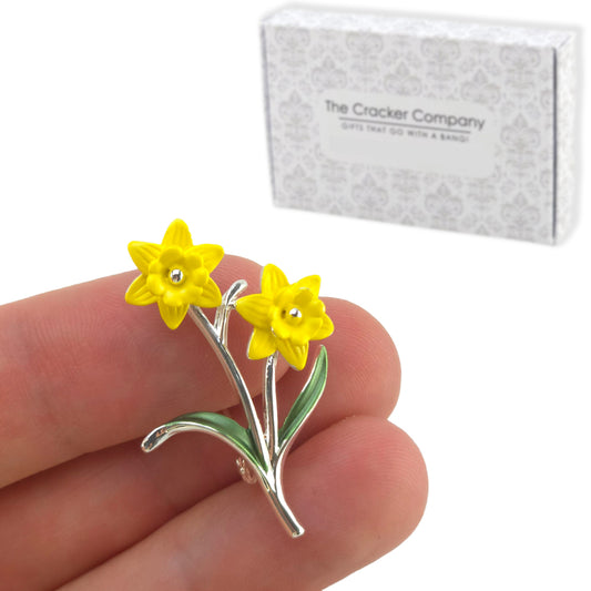 Dainty Tete-a-Tete Daffodil Brooch | 3.5cm Tall | Ladies Gift | Cracker Filler