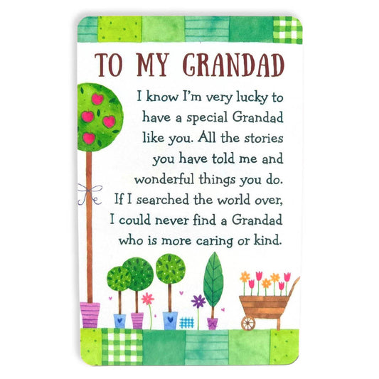 To My Grandad | Mini Keepsake Verse Card | Cracker Filler Little Gift