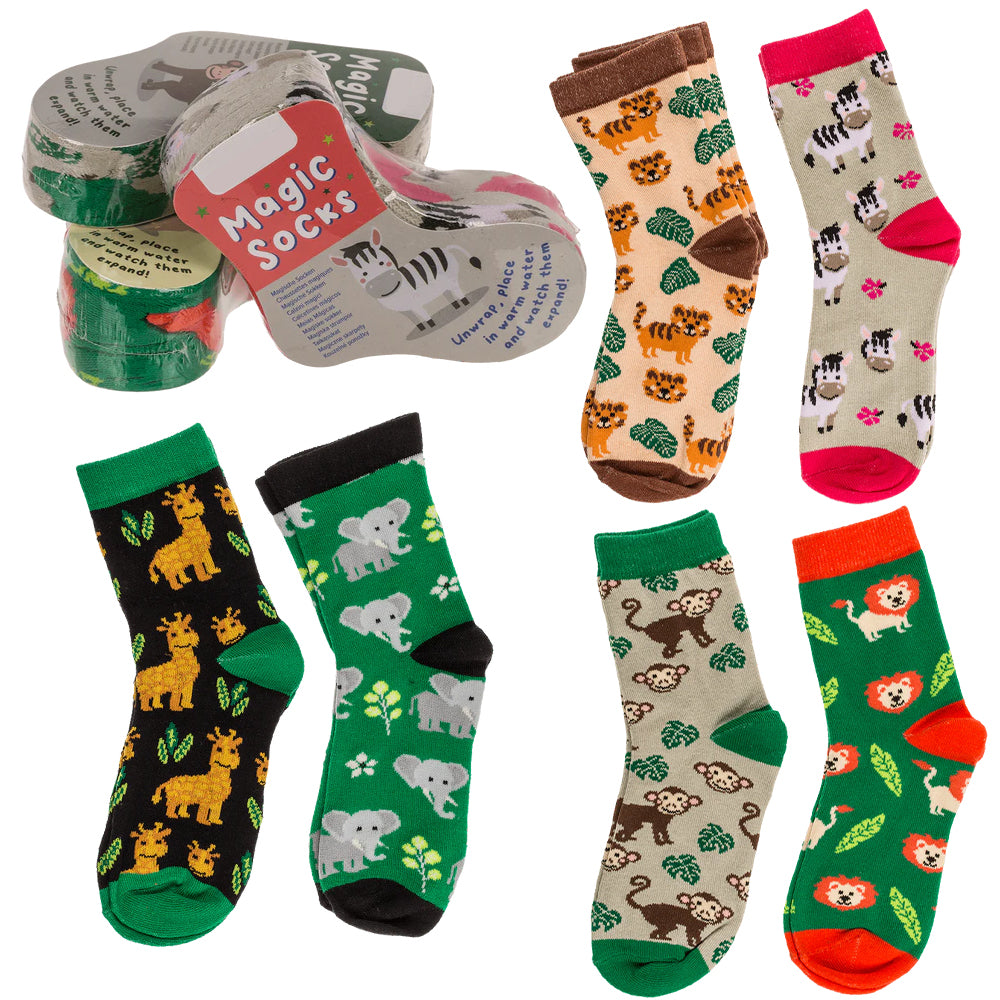 Kids Magic Wildlife Socks | 1 Pair | UK Shoe 5 to 2 | Cracker Filler Gift