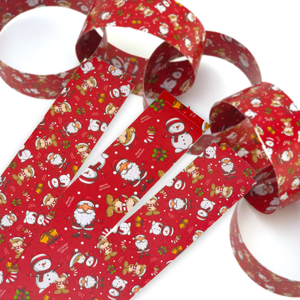 30 Reusable Christmas Paper Chains | Santa & Friends | No Glue Needed | 2.5m