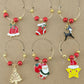 Novelty Christmas Wine Glass Charms | Set of 6 | Cracker Fillers | Gisela Graham