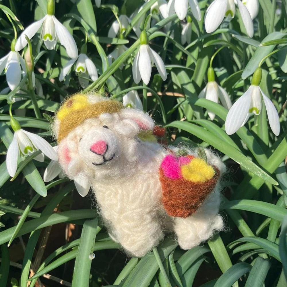 Spring Flower Sheep | Hanging Easter Tree Decoration | Handmade Fairtrade