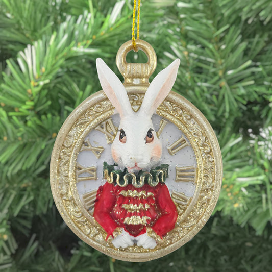 White Rabbit Pocket Watch | Alice in Wonderland Tree Decoration | Gisela Graham