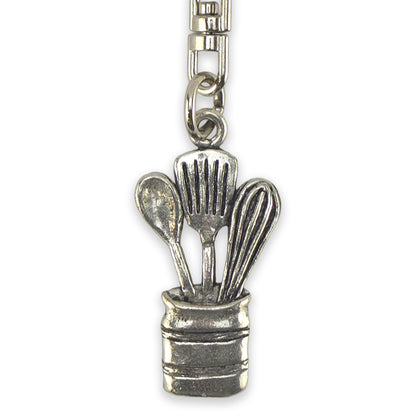 Cooks Utensils | English Pewter 3D Keyring | Little Gift | Cracker Filler