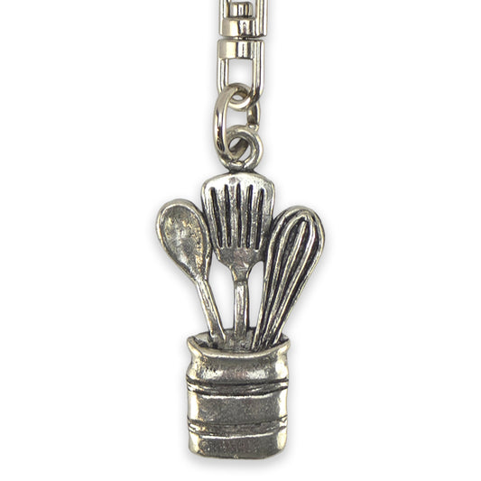 Cooks Utensils | English Pewter 3D Keyring | Little Gift | Cracker Filler